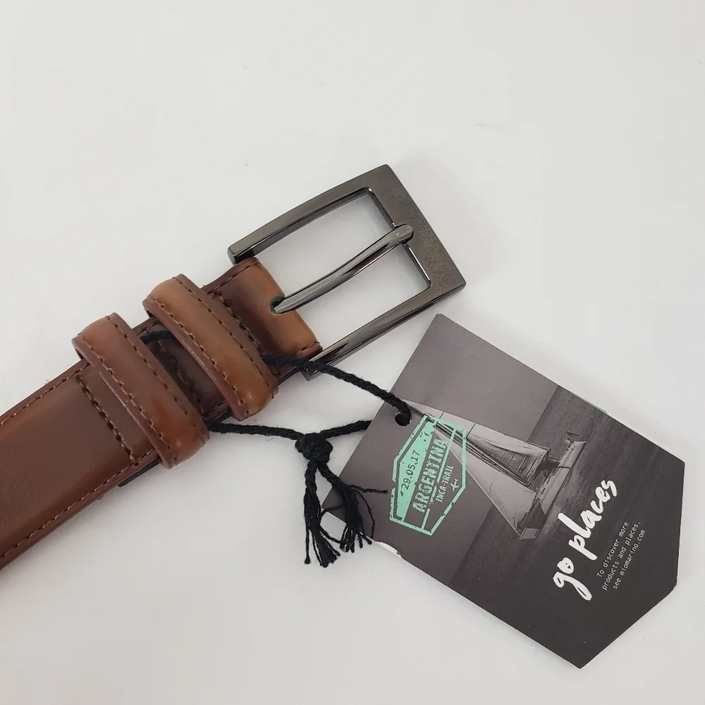 Mio Marino Collection Kestava leather collection Classy Prong Buckle Belt brown